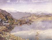 John William Inchbold The Lake of Lucerne,Mont Pilatus in the Distance oil on canvas